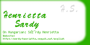 henrietta sardy business card